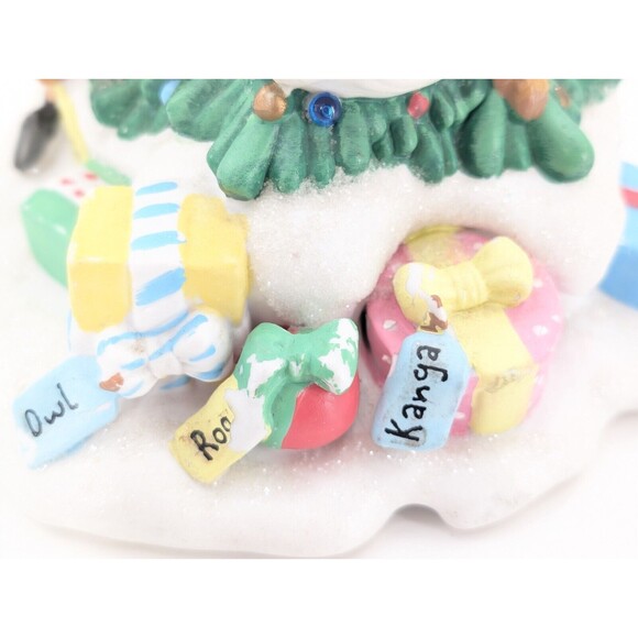 Disney Winnie the Pooh Porcelain Lighted Snowy Christmas Tree Vintage Works - Picture 8 of 13